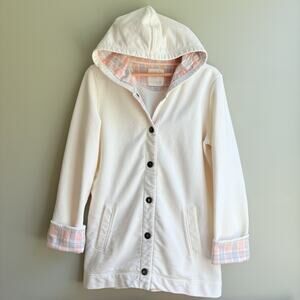 L.L. Bean Off-White Utility Jacket with Soft Pink Lining